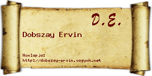 Dobszay Ervin névjegykártya