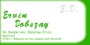 ervin dobszay business card